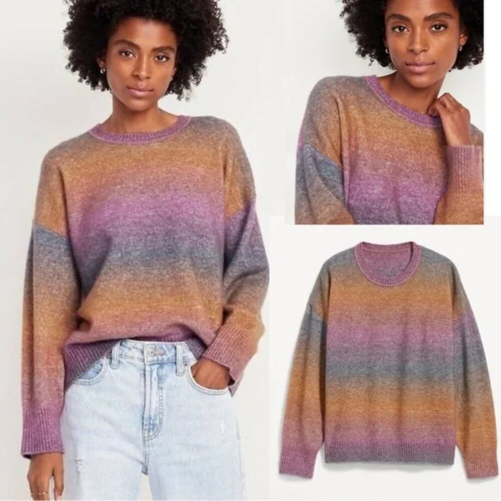 EUC Old Navy Sunset Hombre Oversized, Dolman Crewneck Sweater SP